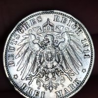 3 марки 1911 г Германия сребро

, снимка 1 - Нумизматика и бонистика - 41748419