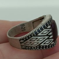 Красив сребърен пръстен маркиран # ДЖ, снимка 2 - Пръстени - 44321033