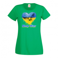 Дамска тениска STOP WAR,подкрепям Укркайна, против Войната, снимка 2 - Тениски - 36114751