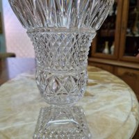 Красива антикварна френска кристална ваза със столче, снимка 3 - Антикварни и старинни предмети - 41392191