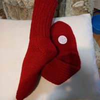 Ръчно плетени дамски чорапи размер 37, снимка 2 - Дамски чорапи - 39639793
