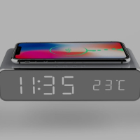 Цифров будилник,зарядно,LEDдисплей за iPhone X/XS/XR, iPhone 8, Galaxy S8/S7/S6 и други, снимка 2 - Apple iPhone - 44803117