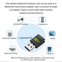 Безжичен Wifi и Bluetooth блутут USB 600Mbps адаптер 2.4/5.8Ghz външен за лаптоп компютър, снимка 3 - Мрежови адаптери - 41786780