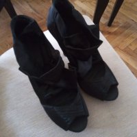 Дамски сатенени сандали, снимка 3 - Сандали - 41457127