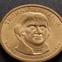 Възпоменателна монета 1 долар THOMAS JEFFERSON 3 президент на САЩ (1801-1809) за КОЛЕКЦИЯ 38039, снимка 4 - Нумизматика и бонистика - 40765336