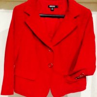 DKNY Donna Karan червено сако от памучно кадифе , снимка 1 - Сака - 39306486
