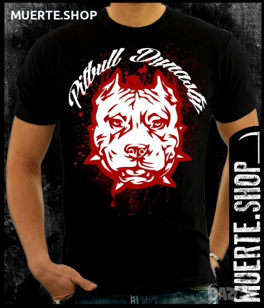 Черна тениска с щампа PITBULL DYNASTY, снимка 1
