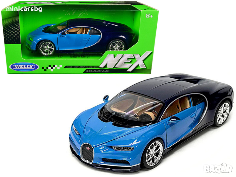 1:24 Метални колички: Bugatti Chiron (Бугати Широн) Welly, снимка 1