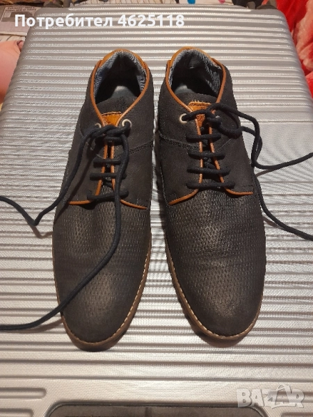 Черни обувки BULL BOXER естеств.кожа -велур, снимка 1