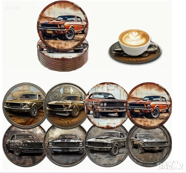  Подложки за Чаши, Дървени - 8 бр., снимка 1