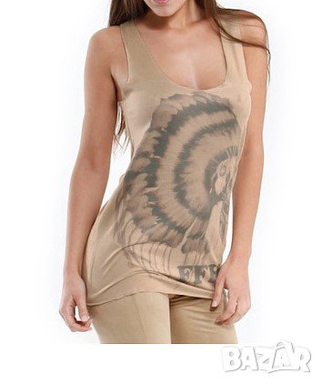 Дамски еластичен топ в телесен цвят Free for humanity - S, снимка 1