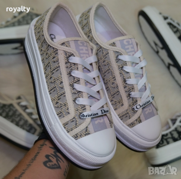 Дамски маратонки Dior Oblique - Бежаво, снимка 1