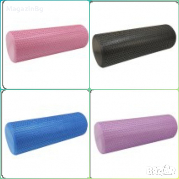 Фоумролер за пилатес и йога, С повърхност на пъпчици, 45 х Ф15 см, снимка 1