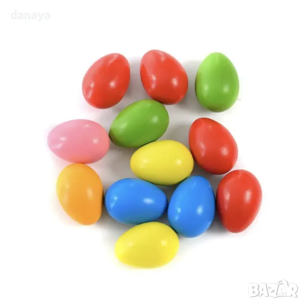 5804 Боядисано дървено яйце, 6 х 5см, снимка 1