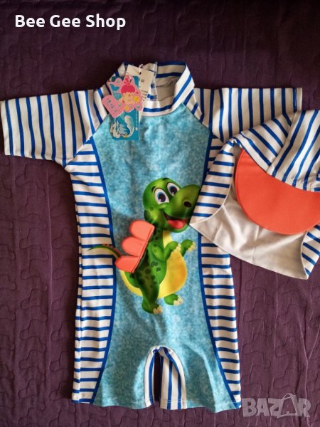 Детски цял бански с шапка, снимка 1