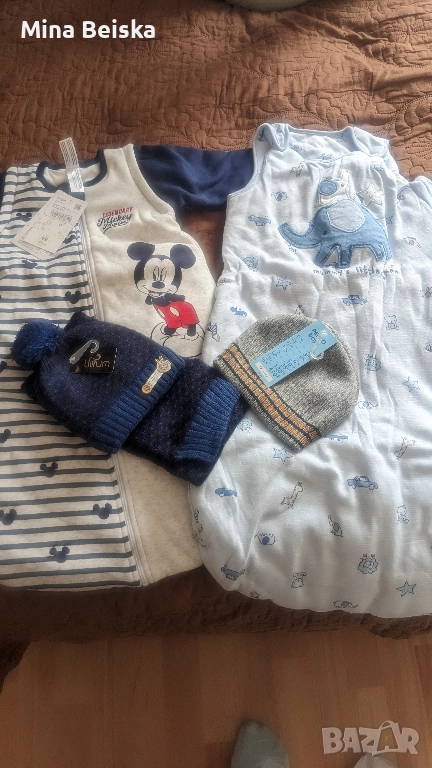 Детска Шапка с шал,зимни спални чували 12/18мес+Шапка Pepco 18мес, снимка 1