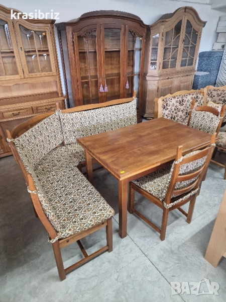 К-т Масивен Кухненски Ъгъл с Разтегателна Маса и 2бр.Стола-внос от Германия!, снимка 1