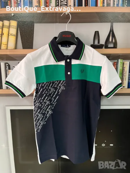 Мъжка тениска Fred Perry Polo White/Black/Green !!!, снимка 1