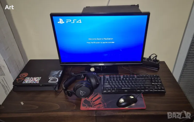 PlayStation 4, 1TB + телевизор 24" и аксесоари, снимка 1