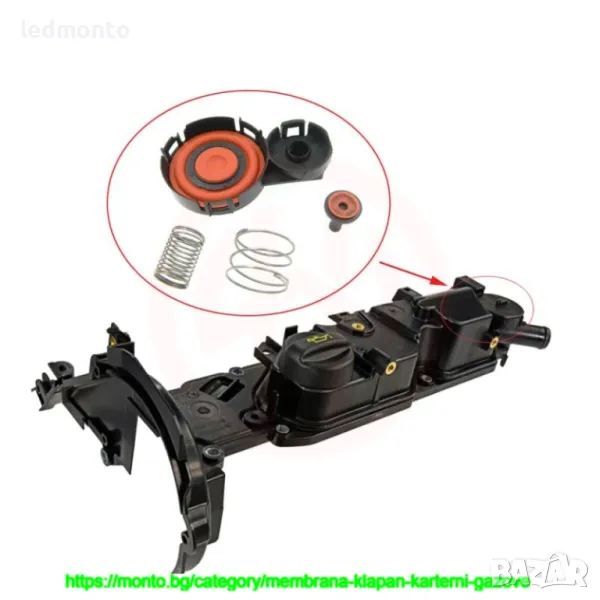 Мембрана клапан картерни газове и капачка PCV 1.6 HDI 8V 0248.S0, снимка 1