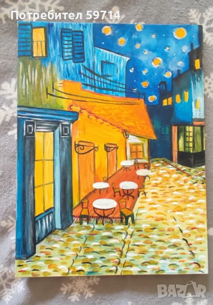 Картина по мотиви "Тераса на нощно кафене", снимка 1