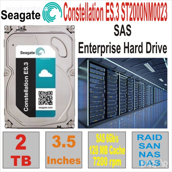 Хард диск HDD3.5 SAS 2TB SEAGATE Constellation ST2000NM0023, снимка 1