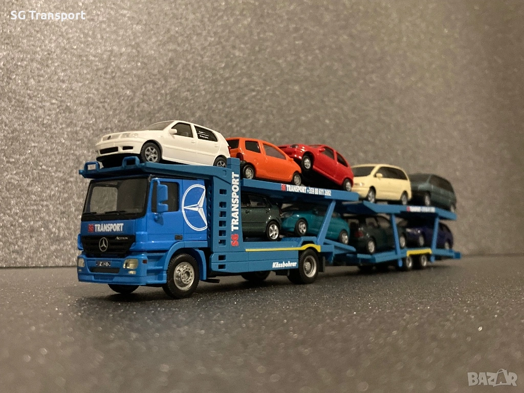 Mercedes Actros 1844 MP2 Kässbohrer SuperTrans Herpa 1:87 Автовоз, снимка 1