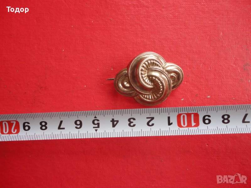 Позлатена сребърна брошка , снимка 1