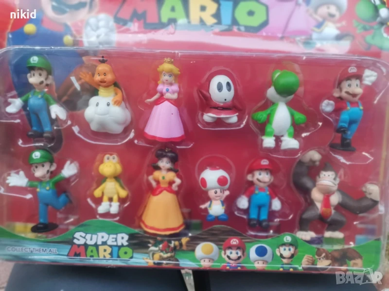 12 бр Супер марио Super Mario пластмасови фигурки играчки за игра и украса торта топери, снимка 1