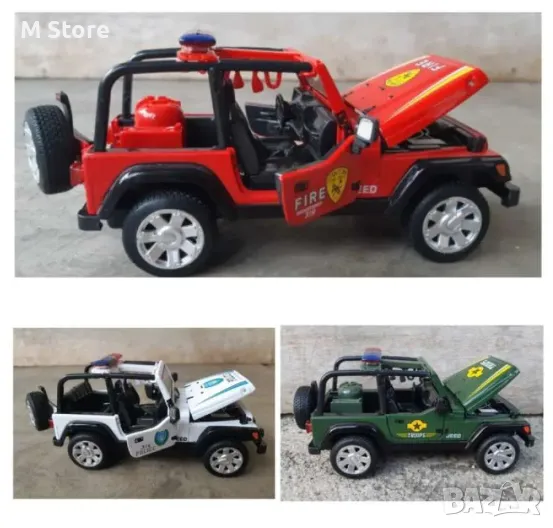 Метална количка 1:32 с отварящи се врати и багажник, снимка 1