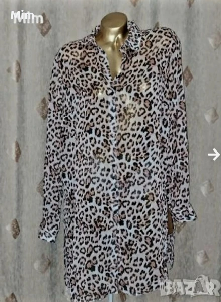 papaya 2XL Прозрачна туника / риза /анимал принт , снимка 1