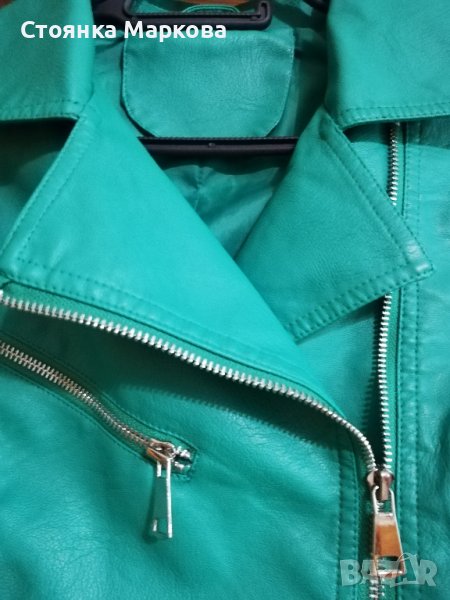 Кожено яке -хубав зелен цвят, снимка 1