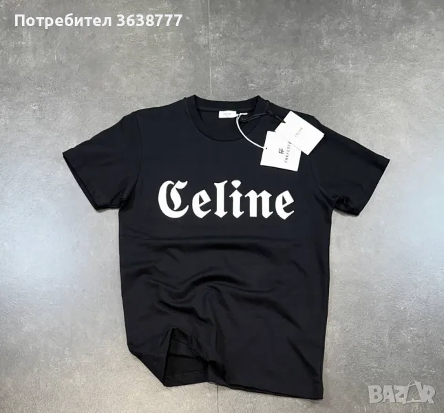 Нови унисекс черни тениски с етикети Celine , снимка 1