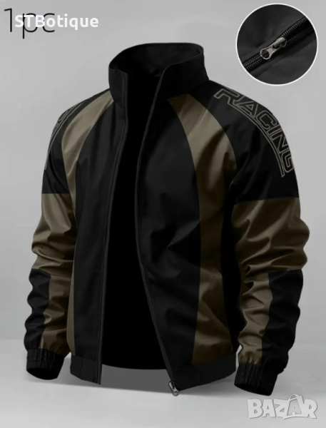 🧥 Мъжко софтшел яке с цял цип и висока яка – STBoutique, снимка 1