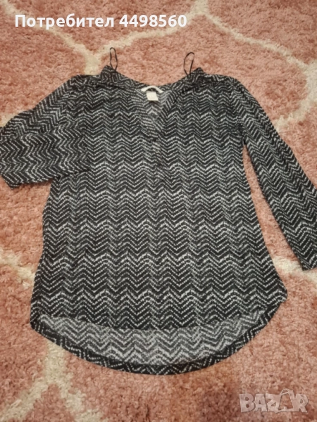 H&M Риза бяло/черна, снимка 1