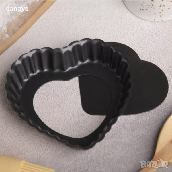 3508 Мини форма за печене с подвижно дъно Релефно сърце, 11 см, снимка 1