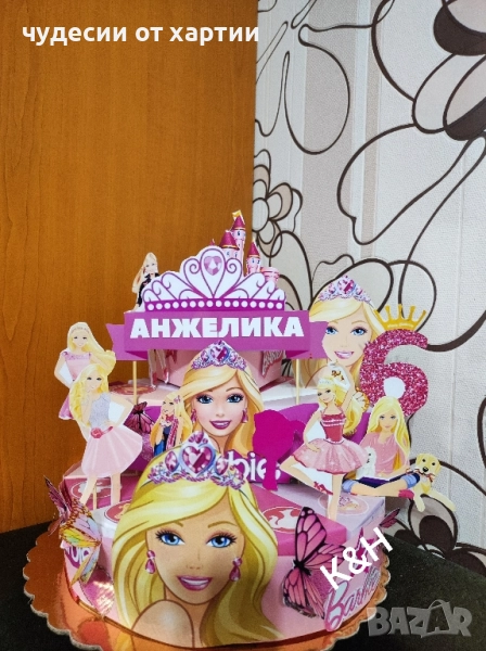 Картонена торта Барби, снимка 1