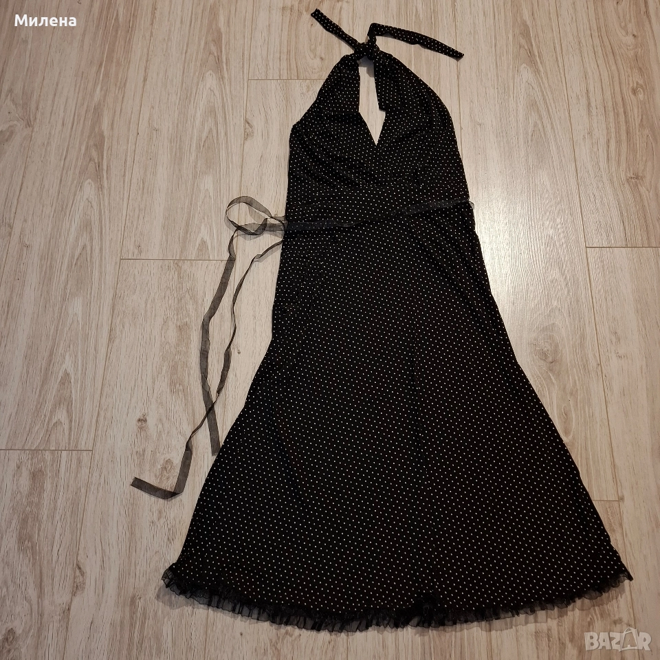 Елегантна рокля на точки - S/M, снимка 1