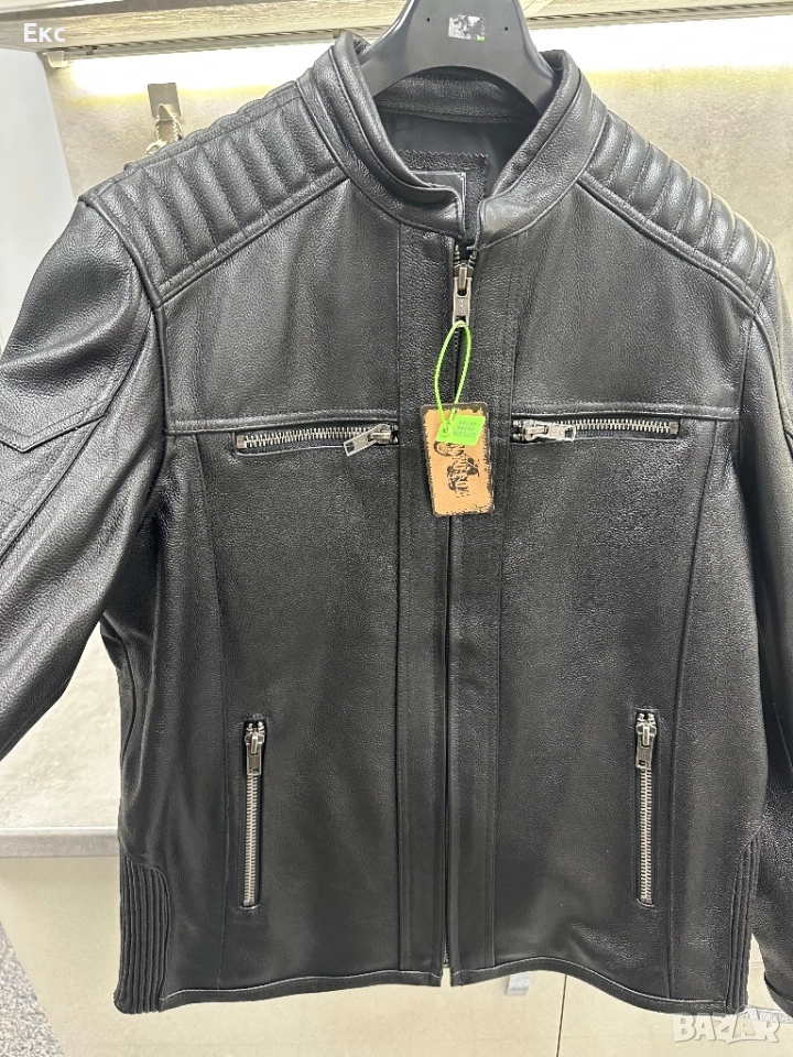 Мъжко кожено яке, телешка кожа, снимка 1