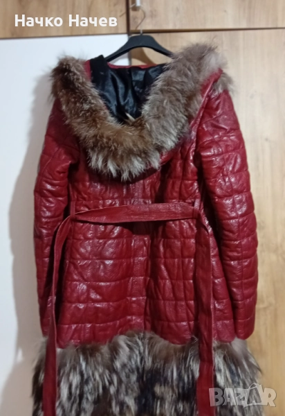 Чисто ново яке естествена кожа с яка от норка., снимка 1