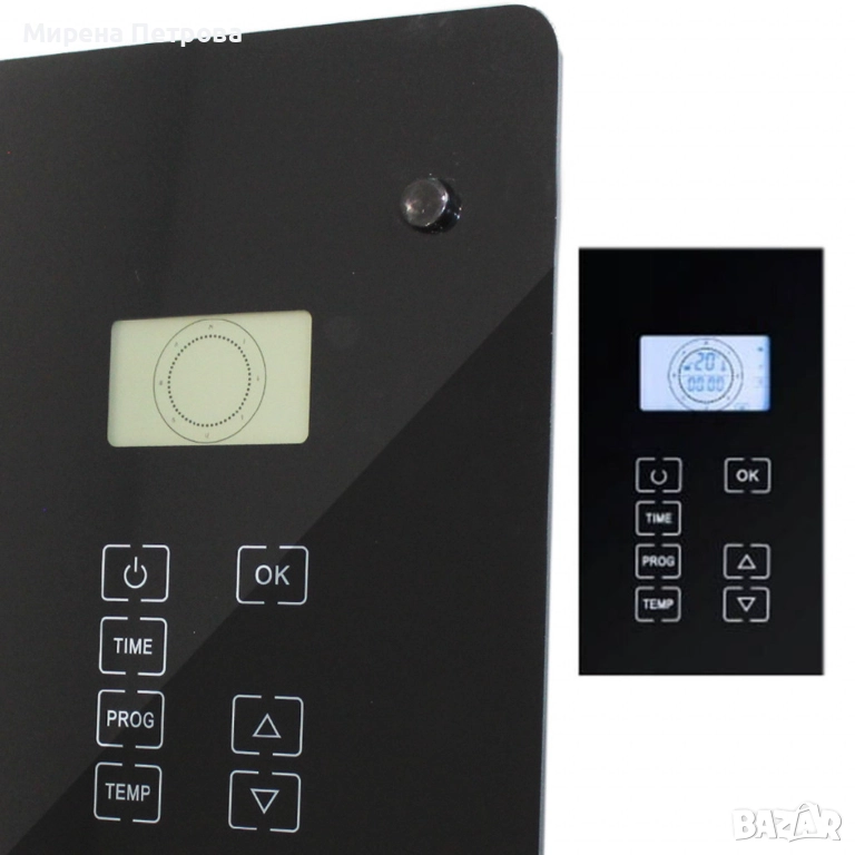 Електрически конвектор Heltes 2000W – Стилен и ефективен отоплителен уред с LCD дисплей и седмично п, снимка 1