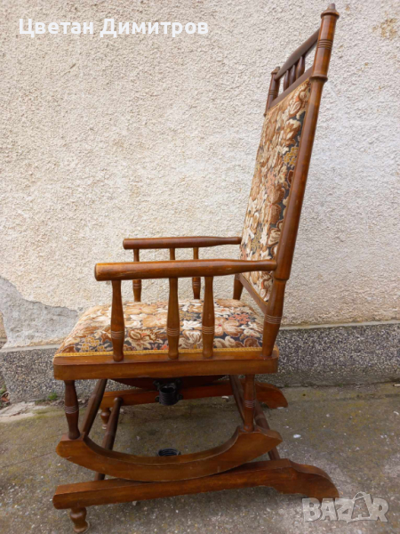 Дървен люлеещ се стол/АНТИК , снимка 1