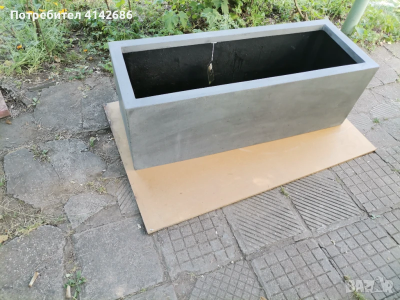 Дизайнерска саксия JUMBO JORT сива, снимка 1