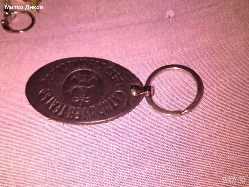 Ключодържател сатиричен театър естествена кожа като нов, снимка 1