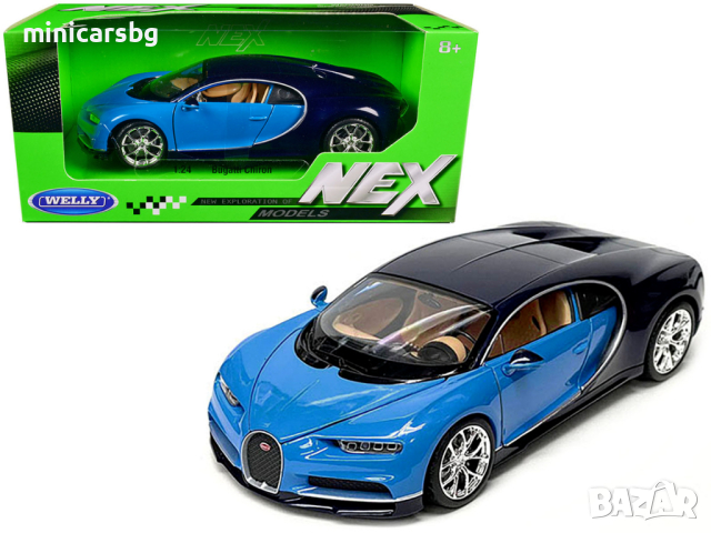 1:24 Метални колички: Bugatti Chiron (Бугати Широн) Welly, снимка 1