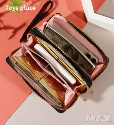 Голям кожен червен портфейл , снимка 7 - Портфейли, портмонета - 51813267