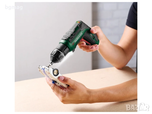 PARKSIDE акумулаторна отвертка PAS D7,4V,с адаптори и битове, снимка 8 - Винтоверти - 52136857