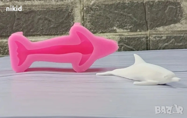 3D Делфин риба силиконов молд форма фондан гипс шоколад свещ декор