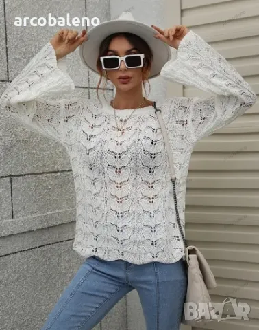 Дамски свободен пуловер с кръгло деколте, 6цвята , снимка 15 - Блузи с дълъг ръкав и пуловери - 42926615