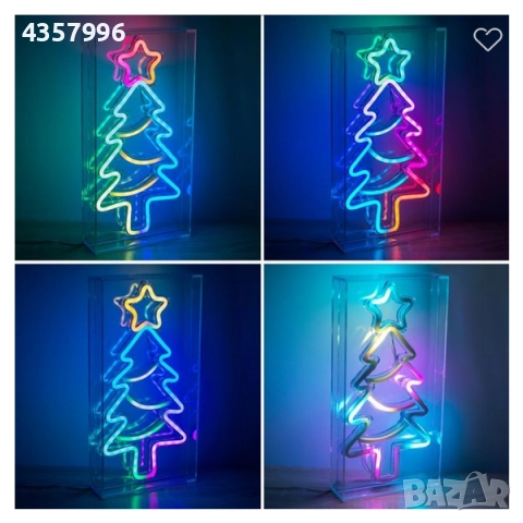 Коледна LED неонова елха с дистанционно, Многоцветна , снимка 3 - Декорация за дома - 52379514